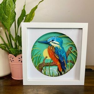 3D Kingfisher Shadowbox